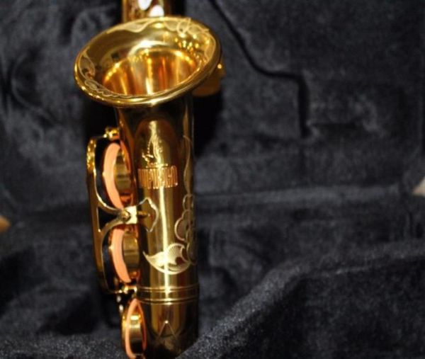 Exquise à main sculptée à la main de haute qualité en laiton doré de laquer saxophone perle new instrument sax avec casse gant gant 1973756