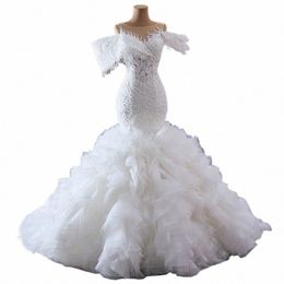 Exquisitos trajes de boda internacionales para mujeres cuello redondo sirena encaje hasta cuello redondo bordado borla vestito da sposa RSM241016 32G9 #