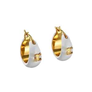 Créateur de bijoux exquis pour femme boucle d'oreille huggie boucles d'oreilles hommes dames cercle 18 carats plaqué or cerceau oorbellen resplendissant luxe zh204 H4