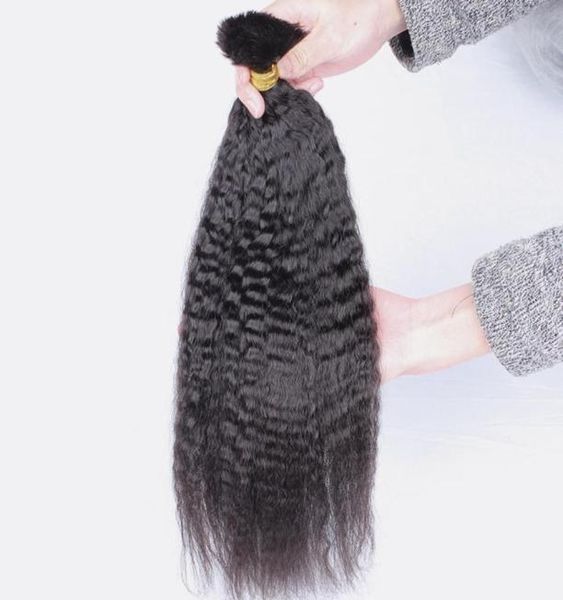 Exquis Kinky Droite En Vrac Tressage Cheveux Sans Trame Pas Cher Brésilien Grossier Yaki Extensions de Cheveux Humains En Vrac 3 Bundles Deal Pour M6949021