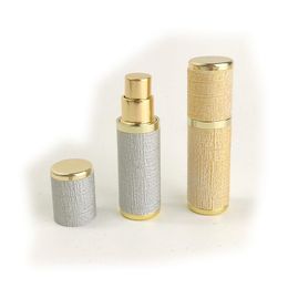 Cuir exquis 5 ml Mini Portable Rechargeable Parfum Atomiseur Vaporisateur Bouteilles Vides Contenants Cosmétiques Bouteilles Verre Intérieur Mtfmv