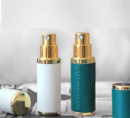 Exquisite Lederen 5 ml Mini Draagbare Spray Flessen Hervulbare Parfum Verstuiver Lege Cosmetische Containers Bottle Glass Inner SN5456