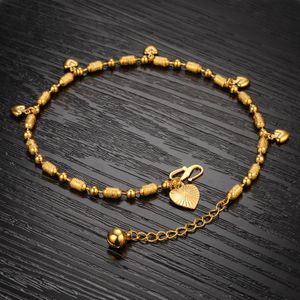 Pendentif d'amour exquis petit bracelet de cheville frais et simple mode coréenne bijoux en cuivre plaqué or pour les femmes