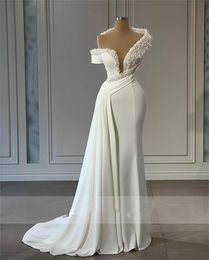 Robes De mariée sirène exquises 2023 épaule De luxe Robe De mariée perles perlées robes De mariée Vestido De Novia