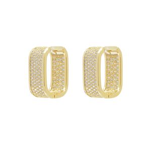 Exquisite Micro-set Shiny Zirkoon 18K Vergulde Stud Oorbellen Sieraden Europese Persoonlijkheid Dames Concise Luxe Oorbel Accessoires