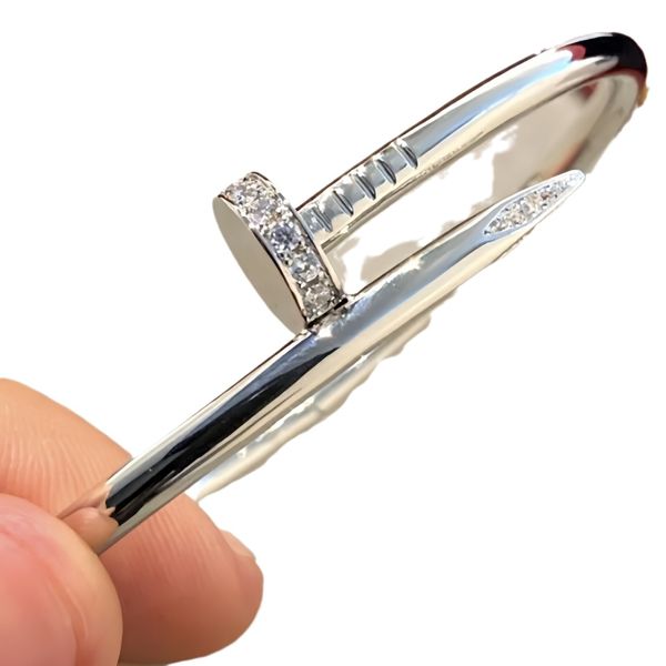 Bracelet à ongles exquis diamant en argent sterling argent creux bracelet élastique bracelet concepteur de qualité T0p de taille