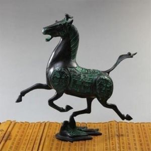 Prachtige oude Chinese bronzen standbeeld paardenvlieg zwaluw figuren genezing geneeskunde decoratie 100% messing brons267M
