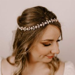 Exquise Rhinesontes glanzende bruids headpieces Haarband goud zilveren kapsel vrouwen haaraccessoires voor trouwfeest vrouwelijke kronen hoofddeksel hoofdband cl0748