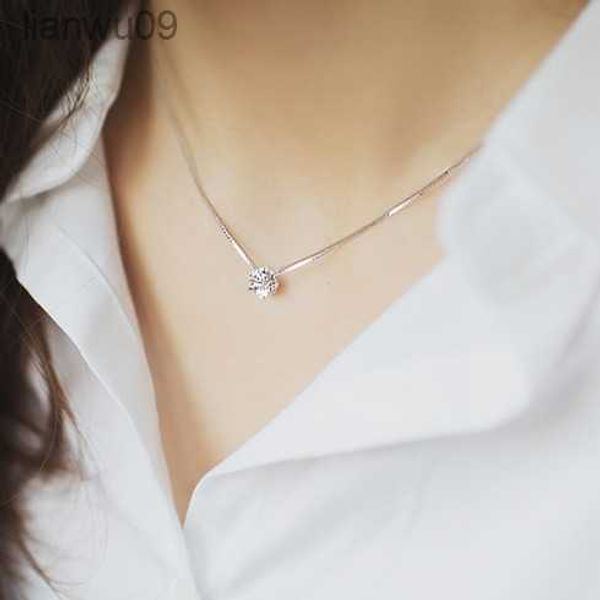 Chaîne de strass exquise unique zircon 925 collier en argent pur accessoires de mode féminine bijoux en argent L230704