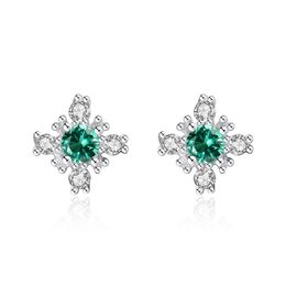 Boucles d'oreilles de goujon exquises S925 Silver 3A Zircon plaqué 18k Boucles d'oreilles de marque européennes et américaines Care Trou Ear Boucles d'oreilles bijoux Gift Spc pour la Saint-Valentin Spc