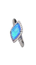 Exquisito Women039 S 925 Anillo de plata esterlina Blanco Blanco Púrpura Verde Red Princesa Fuego Opal Diamond Jewelry Birthday9359018