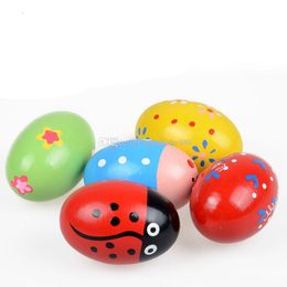 Exquisite Wood Sand Egg Baby Educatief Houten Bal Toy Musical Percussion Instrument voor Baby Cute Gift C3321