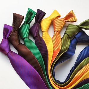 EXSAFA Haute Densité Cravate de couleur unie UNISEX Mode en fil de polyester