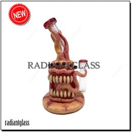 Exsiqusite 7 "Bong de vidrio Cult Evil Heady Bong Eye Monster Hookah Honeycomb Small Mini Dab Rig Oil Rigs con tazón de 14 mm