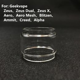 Prolonger le tube de verre pour ampoule Fat pour Geekvape Zeus X Dual Ammit Aero Mesh Blitzen Creed Atomiseur RTA Aegis Mini Mod Kit Remplacement Fat Glass DHL