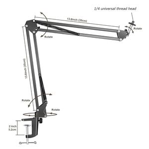 Uitschuifbare desktopklem suspensie Boom Scissor Arm Standhouder met tafelmontage voor ringlamp Webcam Tiktok Live