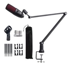 Support de Microphone d'enregistrement extensible, flèche de Suspension, bras de ciseaux, avec pince de micro, pince de montage de Table 240115