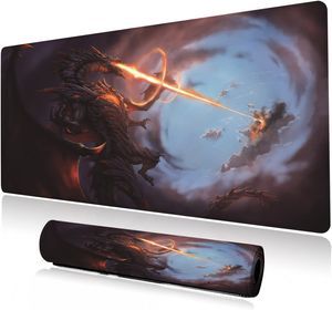 Grand tapis de souris de jeu étendu Cool Dragon Flame Taille XXL Clavier Tapis de souris Tapis de bureau 35,4 x 15,7 pouces