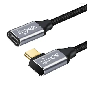 Câble d'extension 90 degrés Gen 2 100W USB-C 3.1 mâle vers 4K femelle, extension vidéo de Type C