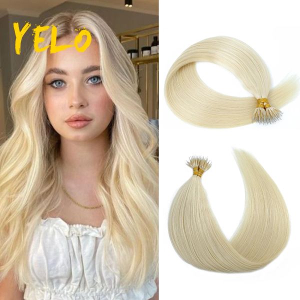 Extensions 16 nuances Nano Ring Extension de cheveux 100% humains 50 g/paquet Micro perles Double dessiné Microlink cheveux naturels 0,8 g/1 g/mèche 1226 pouces