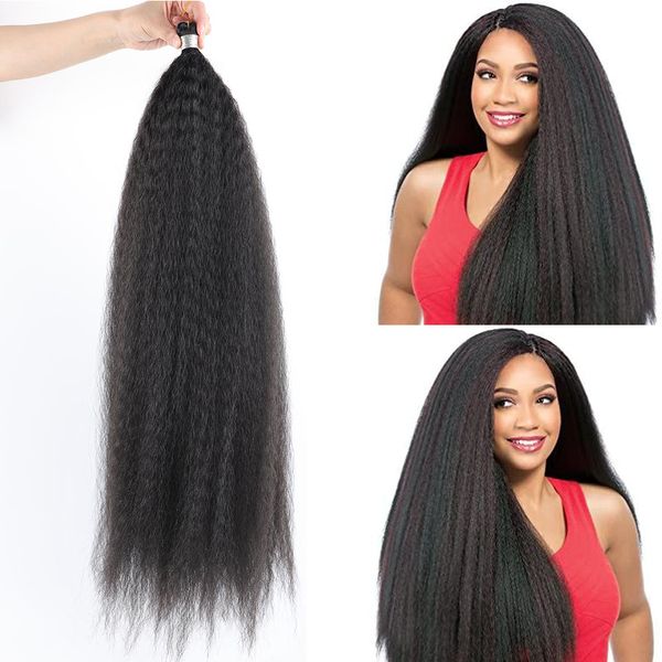 Extensiones Afro Kinky Rizado falso para trenzas de ganchillo Pelo sintético Trenza de gancho de playa