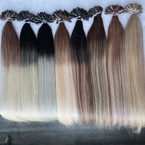Extensions Balayage ombre Blonde Kératine Hair Extensions sur capsules Natural Human Hair prébond U Tip Hair Extensions By Fusion 50g 1G / PC