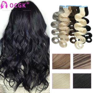 Extensies Body Wave Tape In Hair Extensions Europees Menselijk Haar 20/40 Stuks Blonde Balayage Kleur Dubbelzijdig Plakband In Remy-haar