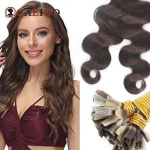 Extensions de cheveux humains ondulés en V avec pointe en V, cheveux humains, reflets bruns, blonds, kératine pré-collée, vrais cheveux, pointe en V, 1 G/pièce, 1226 pouces