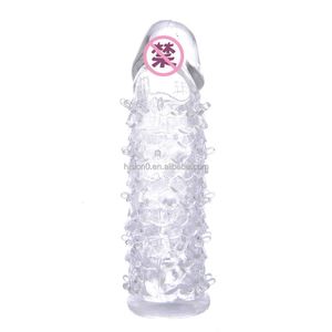 Extensions Crystal Soft Jelly Spike Cock Verbeter de penisverlenging van de mouw voor mannen A6ph