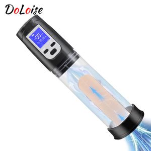 Extensions Doloise LCD Electric Penis Pump Enlargement Extend Trainer Male Masturbators Cup Dick Sex Toys for Men 230904