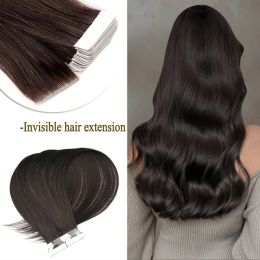 Extensions Extensions Zuria Pu Skin Tape in Human Hair Extensions Waft Adhesive Invisible 100% Remy 16/20/22/24 "10pcs Straitement naturel pour W