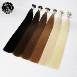 Extensions Fairy Remy Hair 1g / s 18 "20" Real Remy Nano Ring Links Heuvrages Human Extensions Blonde Couleur Blonde Européenne Micro Straite Perles Hair 50g