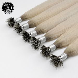 Extensions Fairy Remy Hair Pre -gebonden micro link Human Hair Extensions Ice Blonde Color 1624 inch 0,8 g/s Micro kralen Echt Remy Human Hair
