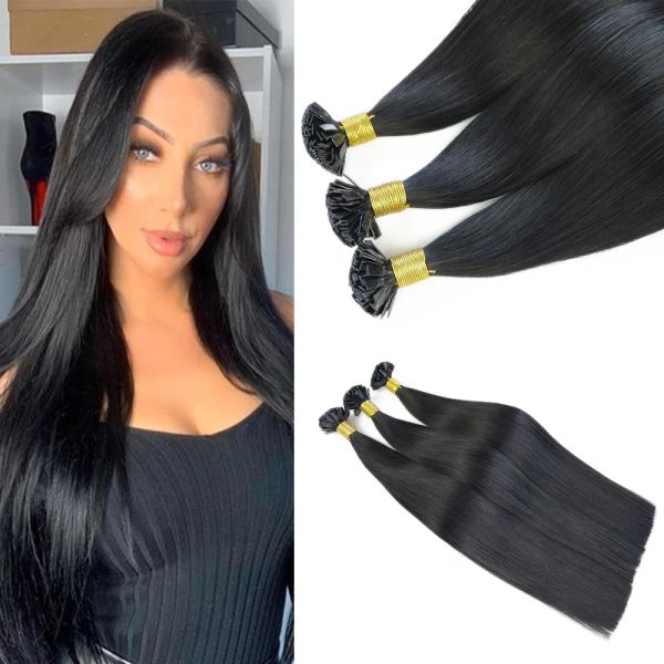 Extensions cuticules complètes 100% cheveux humains vierges Double tirage fond épais kératine pointe plate Extensions de cheveux de russe 100 g/pc