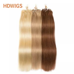 Extensions Hdwigs Human Hair Extension Straight Micro Ligle Fishing Line Extension 50pcs 1G / Strand micro perles Fashion Human Hair 613 #