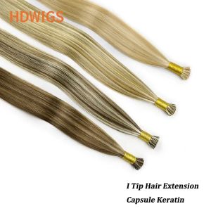 Extensions Extensions de cheveux humains lisses ITip Extensions de cheveux naturels humains Fusion cheveux Capsule kératine faite à la Machine 0.8 g/pc 50 pcs 40g 30%