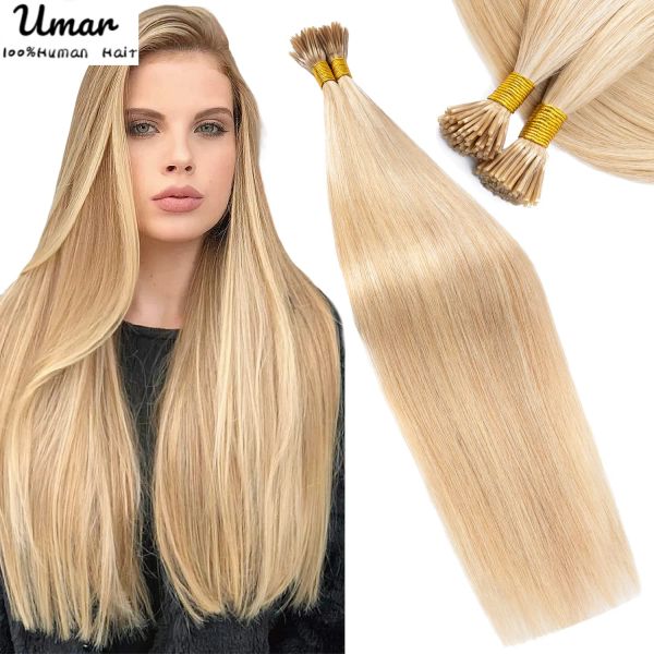 Extensions I Tive Extensions de cheveux humains Remy Cheveux 1,2 cm Kératine Extension de cheveux naturels Capsule de liaison à ongles Coiffes droites 50/100 Stronrs