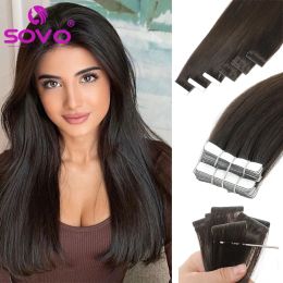 Extensions Bande invisible dans les extensions Bande d'injection de cheveux humains dans les extensions de cheveux Bande de trame en PU sur la tête complète 40 pcs / paquet 12A de haute qualité