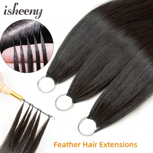 Extensions Isheeny plume Extensions de cheveux humains 16 