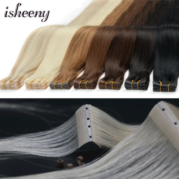 Extensions isheeny Extensions de cheveux humains à tirer à travers le ruban adhésif 16