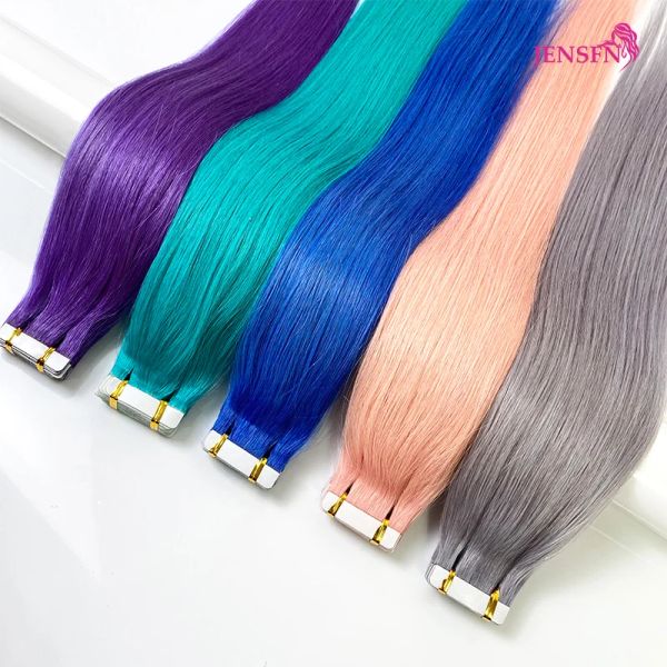 Extensiones JENSFN Color Cinta Recta en Extensiones de Cabello Humano 20