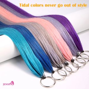 Extensions JENSFN Micro plume nouvelles extensions de cheveux cheveux humains droite main tricot 20 pouces 0.8g/brin couleur fournitures de salon de coiffure