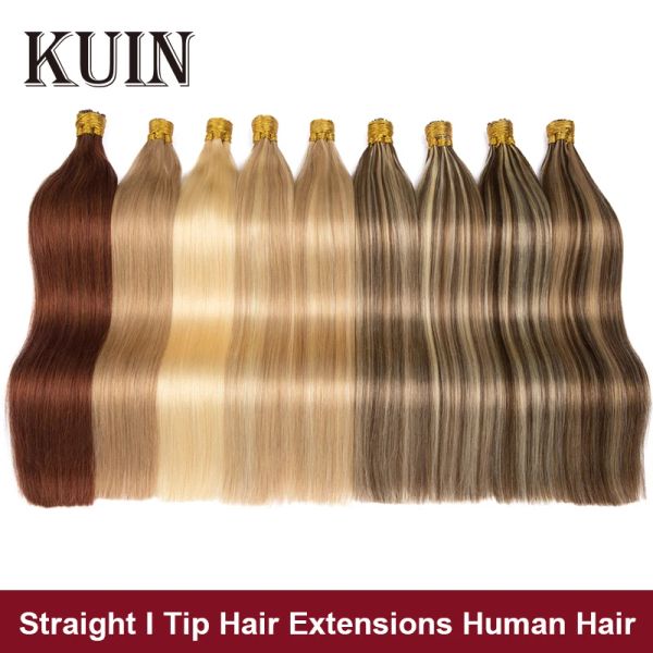 Extensions kuin hétéro I Tip extensions de cheveux Natural Real Human Heuv Hair Extensions 50pcs / Set Kératine Capsule Brown Blonde Couleur 1226 pouces