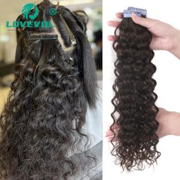 Extensions Lovevolvol Natural Wave Tape in Human Hair Extensions 100% Real Remy Human Heum Hair Scarless Skin Waft Tape in Hair Extensions