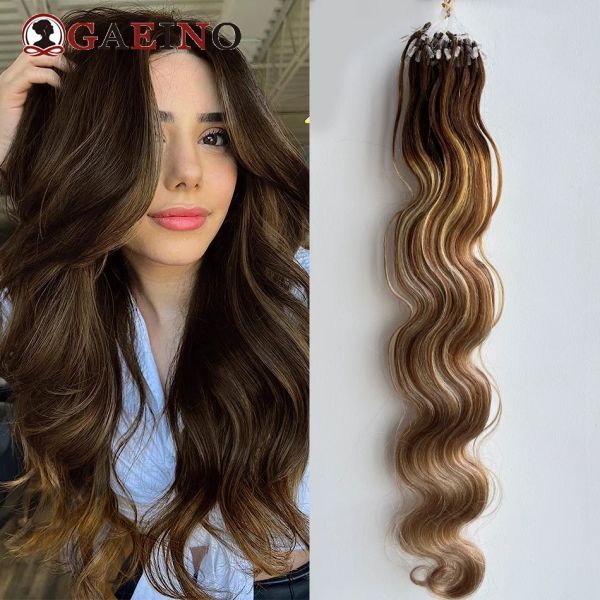 Extensions Micro Loop Hair Extensions Hair Hair Body Wave Micro Link Extensions Hair Natural Hair Wavy Salon Quality Ombre Highlight