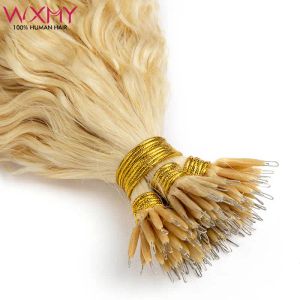 Extensions Microring Hair Extensions Water Wave 1224 Inch Keratine Capsule Nano Ring Fusion Menselijk Haarverlenging 50 strengen/set Voor vrouwen