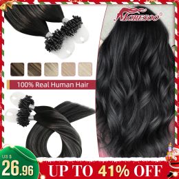 Extensiones Muelleso Micro Links Extensiones de cabello 100% Real Humano Cabello Brasil Brasileño Remy Micro Ring Bead Hair Extensions 50S 50G