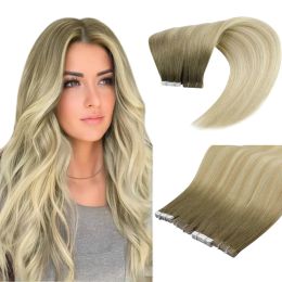 Extensies Moresoo Virgin Tape in Hair Extensions 10 STKS 25G 100% Echt Menselijk Haar 12 Maanden Hoge Kwaliteit Maagd Haar Braziliaanse Tape in Haar