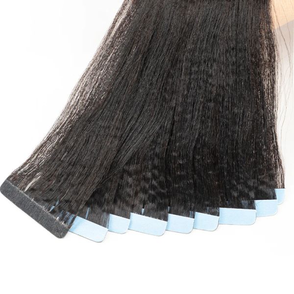 Extensiones MRS HAIR Extensiones de cabello con cinta Yaki ligera, cinta recta Yaki prensada de seda en extensiones, cabello humano Remy de 1226 pulgadas, 20 unidades por paquete