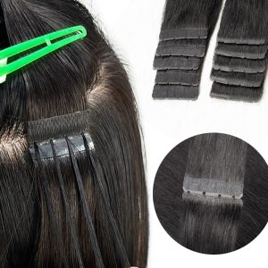 Extensions MRSHAIR TWIN -tabbladen Invisible PU Tape Haarextensies Glueless Tape Flat Weft Hair Micro Link Haar Glueless 16inch 40G 10PCS/PACK